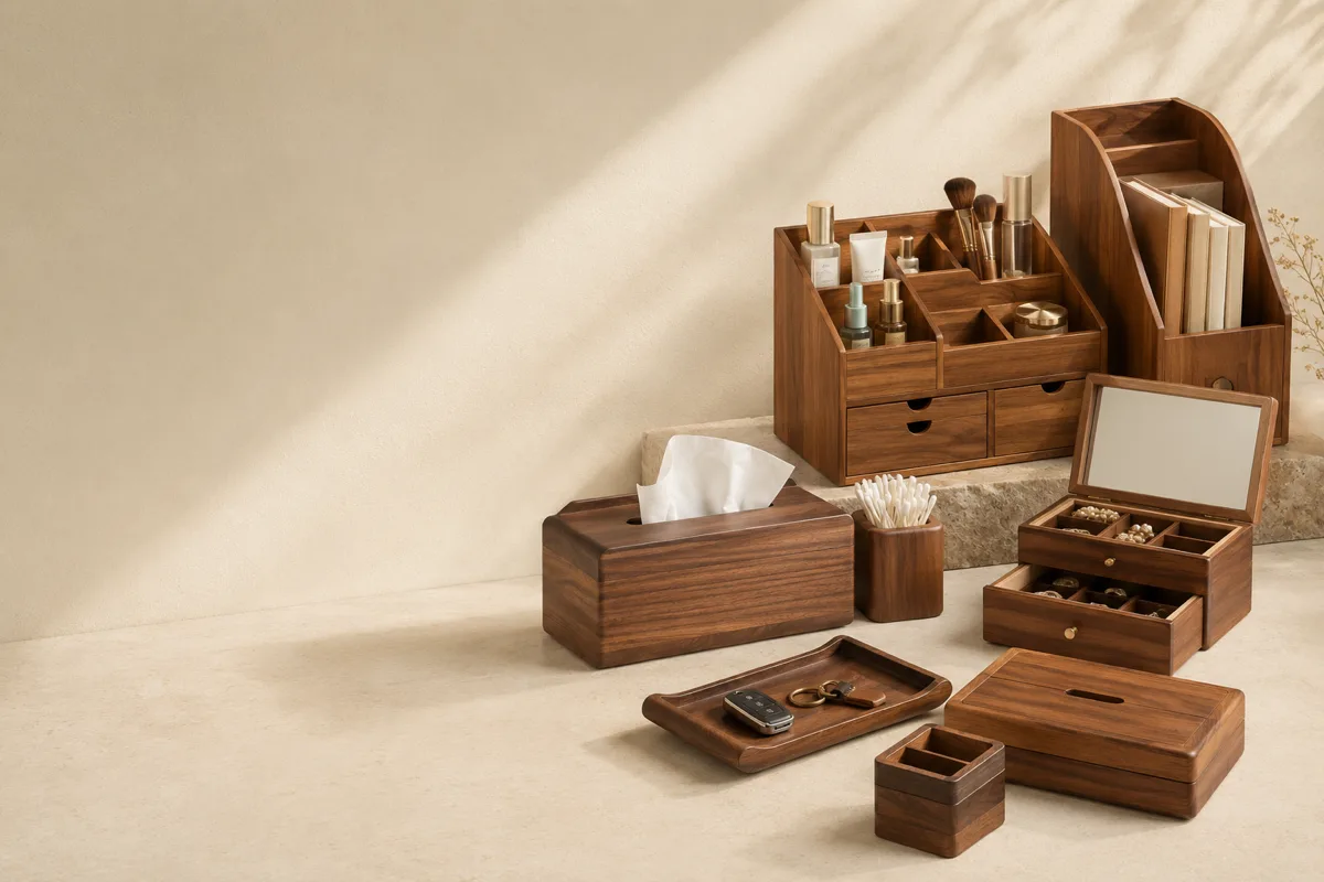 Wooden storage and organizer products for custom and wholesale orders